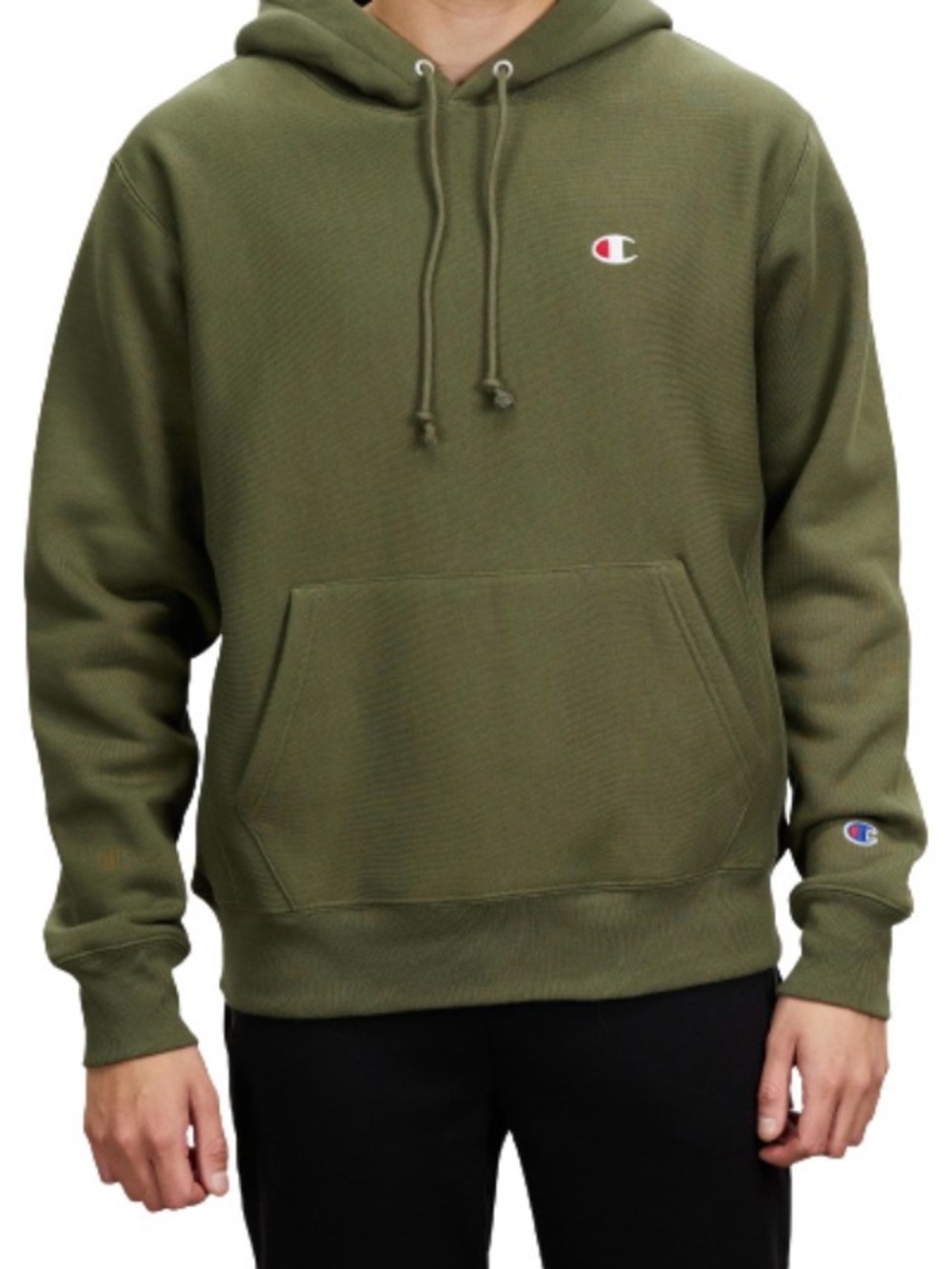 Champion Reverse Weave Olive Green Hoodie embroidered sweater sweatshirt